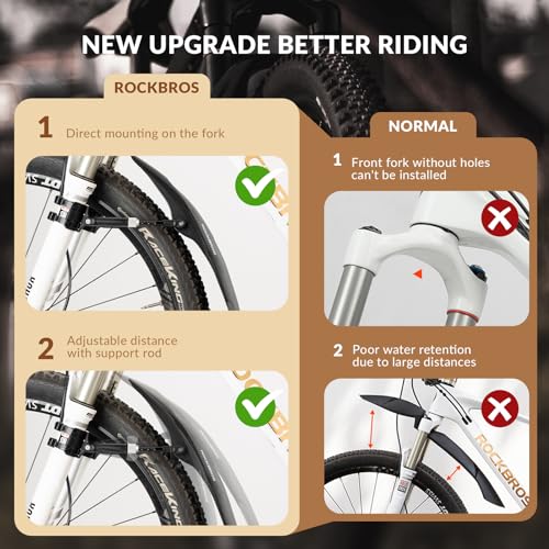 ROCKBROS Guardabarros Ajustables para Bicicleta MTB 26-29" Trasero miniatura 4