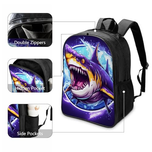 Mochila de mujer impermeable Shark con espacio portátil para colegio 3
