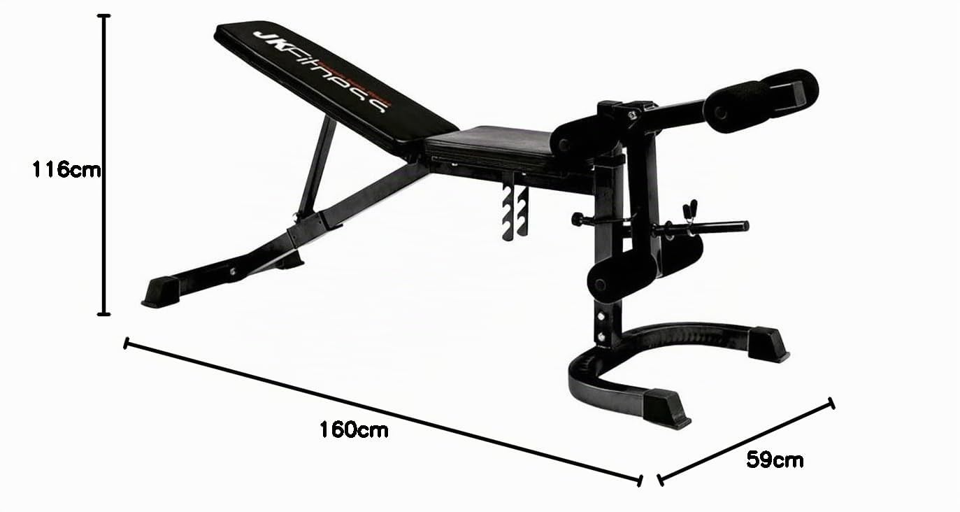 JK Fitness 6050 Panca Regolabile, Nero