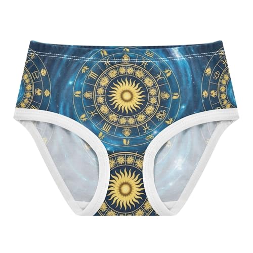 Golden Zodiac Signs Circle Blue Girls Underwear Toddlers 2t Cotton Little Girl Panties Animal Briefs Kids Undies