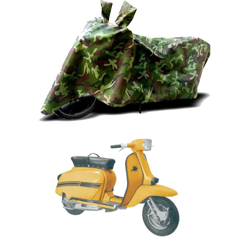 Image of 100% Water Resistant Full Bike Scooty Two Wheeler Body Cover Compatible for Lambretta GP 200 /UV-Rays /Heat Protection /Birds Dropping /Scratchproof /Dust Proof /Waterproof /All Varient[Green MJ]