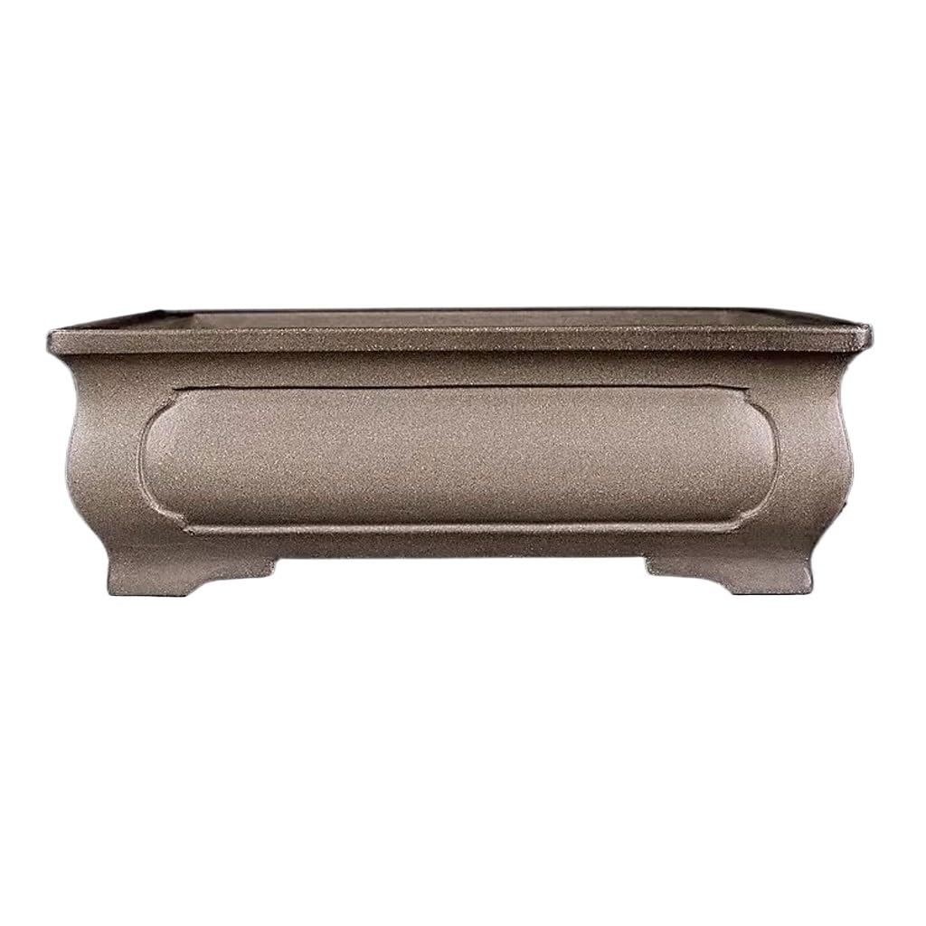 GELASIGE Flower Pots Planter Purple Clay Bonsai Flower Planter Handmade Rectangular Green Gray Clay Green Planter Outdoor Flower Pots