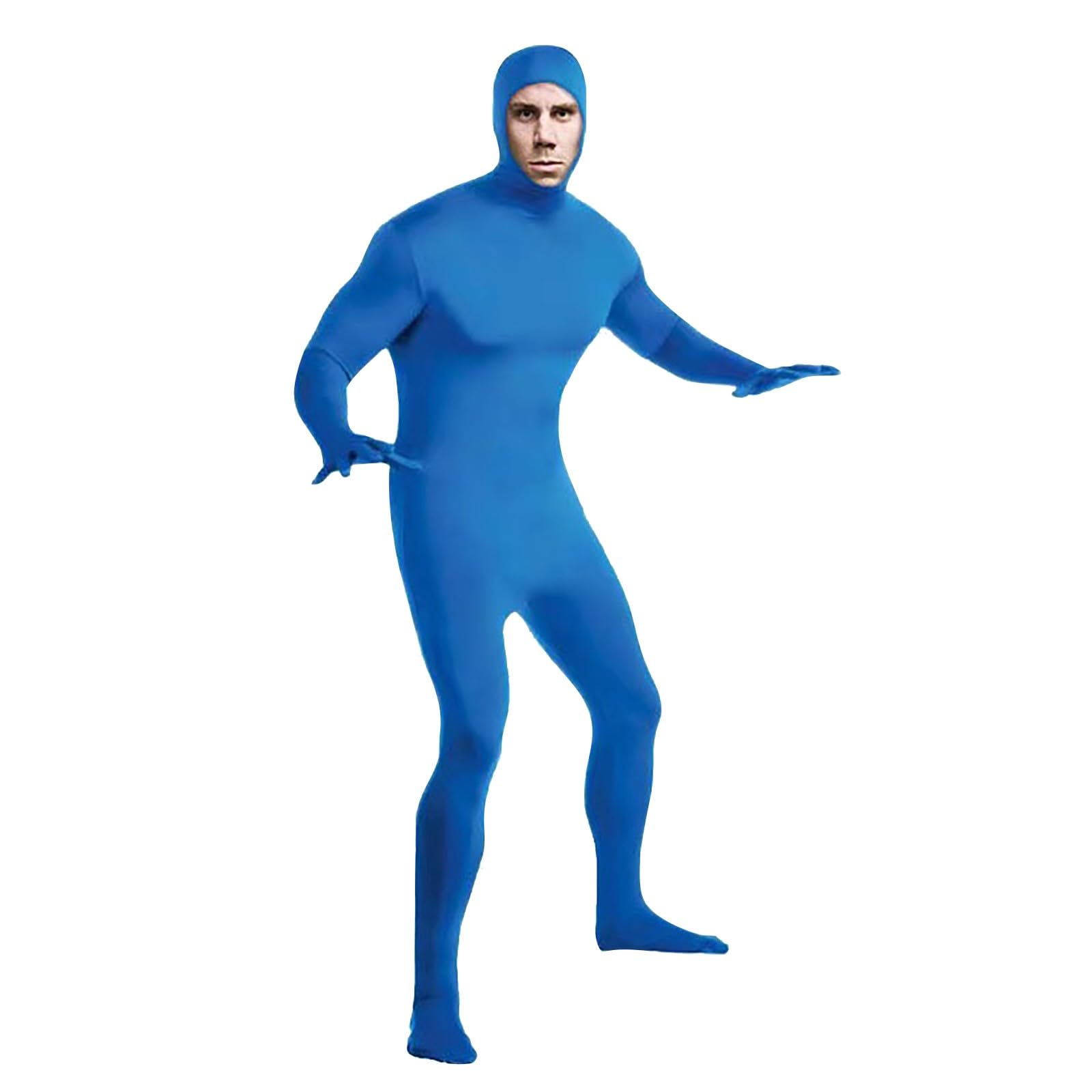 Morph Suit Party Costume Dress Full Body Women Men Spandex, Blue1