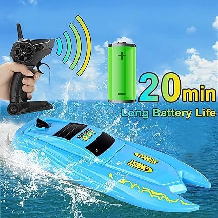 EXOMOON RC Boat Remote Control Boats for Pools and Lakes - H126 Mini Racing Boats 2.4GHz 10km/h High Speed Remote Control Boat for Kids Adults Boys Girls Multicolor 2