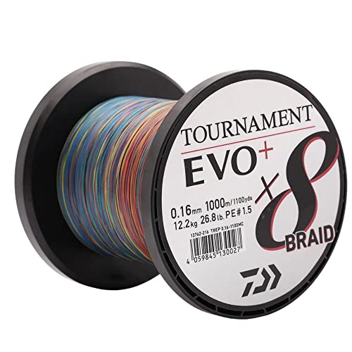 Fil de pêche tresse - Daiwa Tournament 8 Braid EVO 0.10mm, 6,7kg-14,7lbs 135m vert foncé