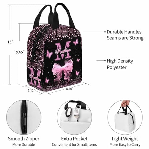 Custom School Backpack for Girls, Customized Butterfly Glitter Girls Backpack Bookbags for Kids, Personalized School Bag Book Bags for Teen Kids3