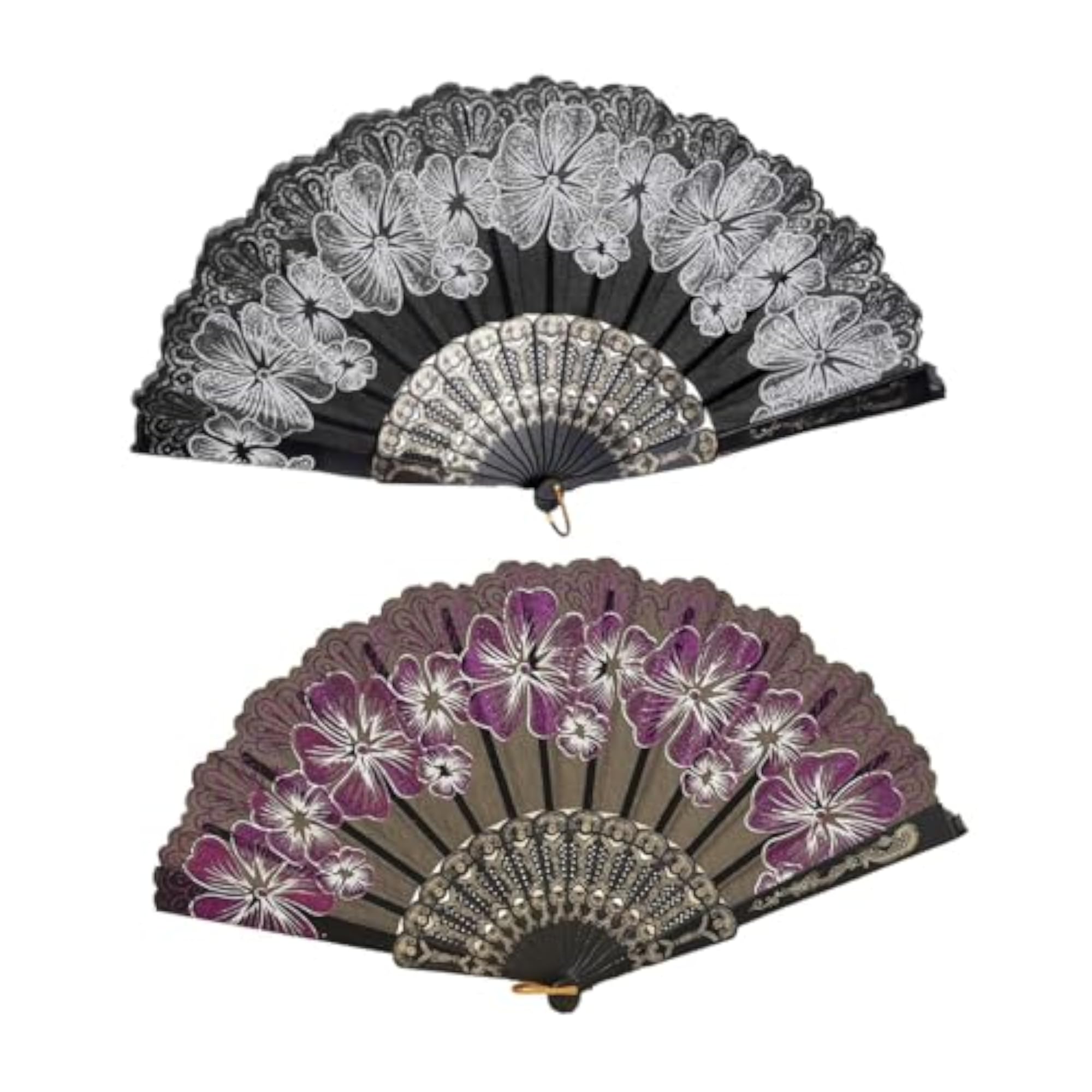 2X Folding Hand Fan Handmade Elegant Handheld Fan