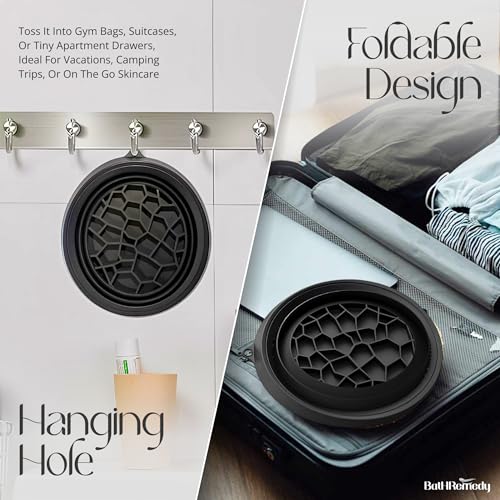 Image of Ice Face Bowl for Skin Care, Black | Foldable, Reusable, Cold Therapy, Portable