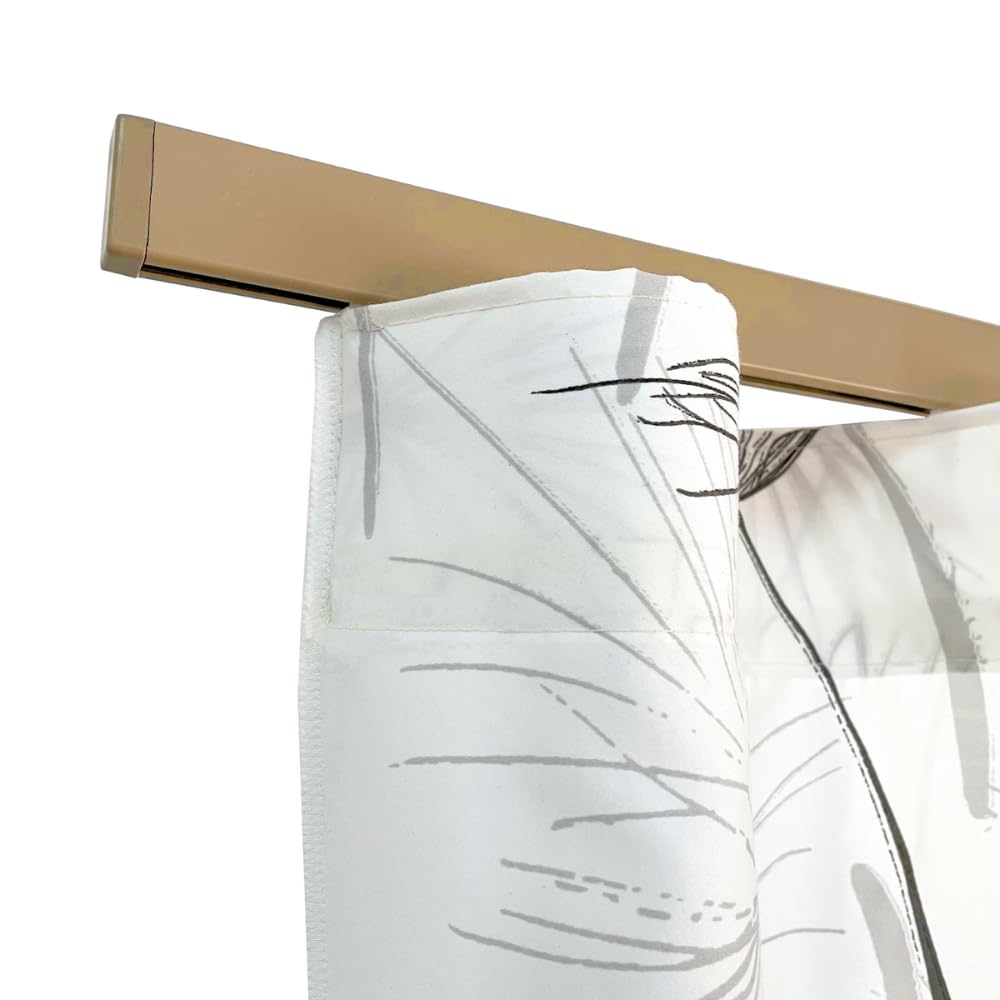 TENDAGGIMANIA Rail rideaux plafond et mural modernes d'intérieur -Longeur 220 CM TAUPE avec jonction centrale-Idéal également pour rideau à vagues-Rail avec bouchons latéraux-Mouvement manuel