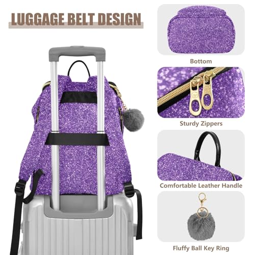 Sac à dos violet pailleté idéal pour vos week-ends et randonnées