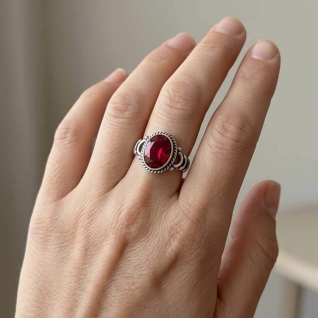 JEWELOPORIUM Boho Handmade Jewelry Natural Gemstone Tiger Eye, Turquoise, Moonstone, Carnelian Oval 925 Sterling Silver Overlay Ring For Women