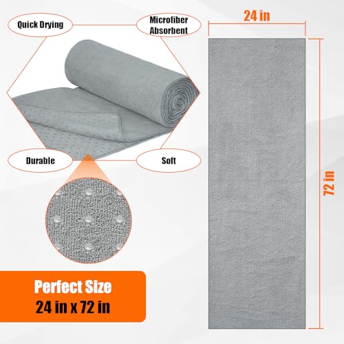 PBHEPJ 2 Pack Hot Yoga Towel, Yoga Mat Towel with Grip Dots (72\"x 24\"), Microfiber, Super Absorbent Towel Non-Slip for Hot Yoga, Exercise, Fitness, Pilates Gear - Thumbnail 3