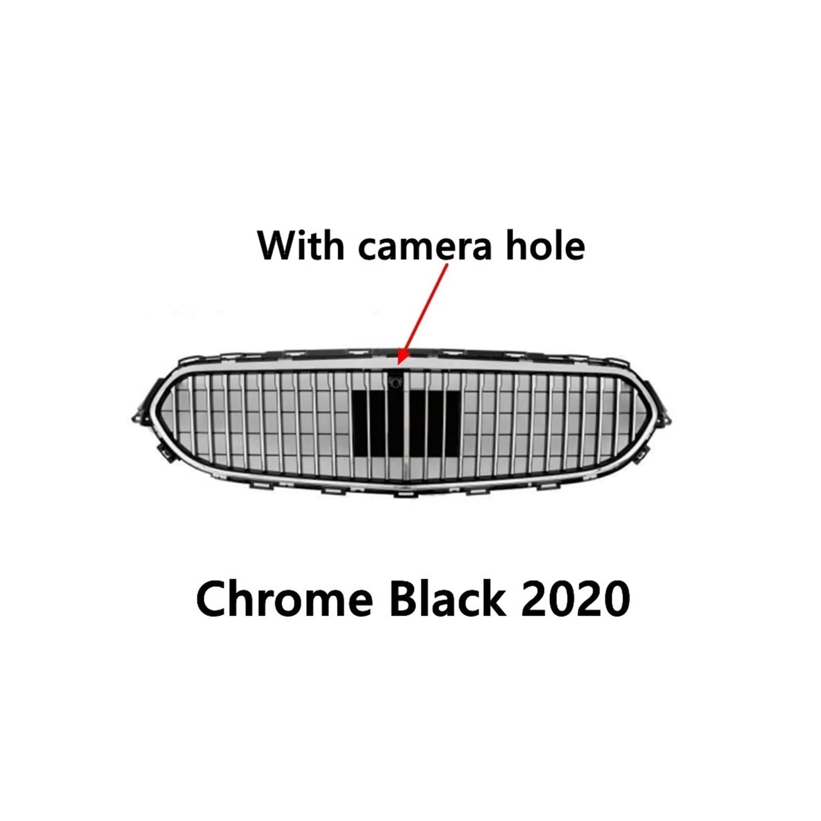 Osłona samochodowa kompatybilna z Mercedes Benz W213 E-Class 2017 2019 2020 Przednia osłona samochodowa wyścigowa Billet zderzak osłona górna pasuje(Chrome Black 17-20)