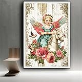Diamond Painting Erwachsene Engel Diamant Painting Bilder Pferd DIY Sticken Set Erwachsene Mädchen 8 10 Jahre, 5D Full Diamant Malerei für Deko Wohnzimmer, Bausätze für Diamantmalerei 40x50 cm 0z-1189