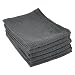 Zwipes Microfiber Waffle Weave Kitchen Dish Towel (Size: 12" x 25"), Stemware & Bar Cleaning Cloth, 6-Pack, Black