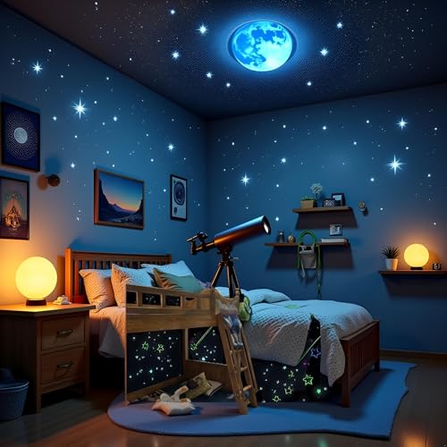Vinilos decorativos estrellas y lunas luminiscentes 20 pzas miniatura 4