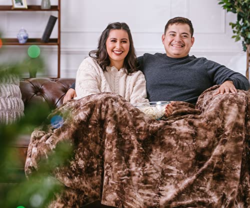 Chanasya Super Soft Fuzzy Faux Fur Throw Blankets - Fluffy Plush Lightweight Cozy Snuggly With Sherpa For Couch Sofa Living Room Bedroom - Brown Fall & Winter Decor (50X65 Inches) Chocolate Blanket #TOP2