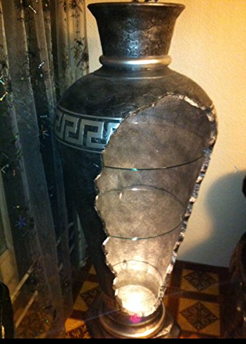 Vitrine Amphore Vase Vasen mit Licht Regal Glasregal Bodenvase 6851 Medusa