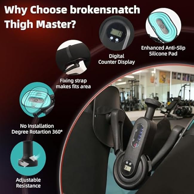 Hip Trainer Kegel Exerciser Adjustable Pelvic Floor Exercise Device with Smart Display Leg Straps & 360¡ã Inner Thigh Workout Thigh Adductor Exerciser Time/Count/Calories/Reps(Blue)