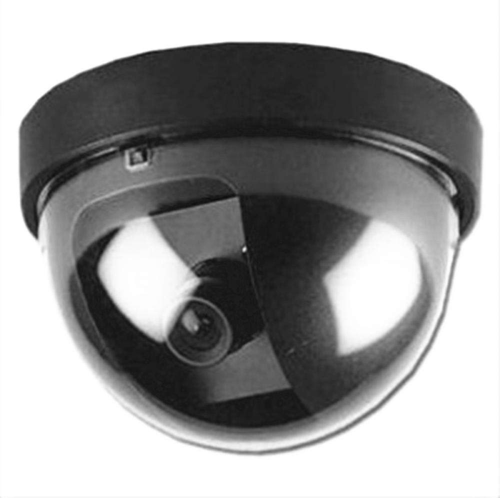 Caméras De Surveillance Sécurité Caméra De Surveillance Virtuelle, Caméra De Sécurité Factice Hémisphérique en Plastique avec LED Rouges Clignotantes