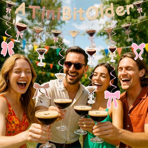 Image of Espresso Martini Party Decorations Include A Tini Bit Older Glitter Banner Hanging Swirls Martini Birthday Bachelorette Bridal Shower Tini Bar Party Decor Supplies