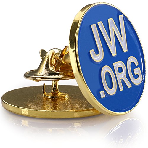 Jehovah Witness - 3/4" Round Blue Lapel Pin - JW.org Neck Tie Hat Tack Clip Women or Men Suits-Gold Round -10 Pcs