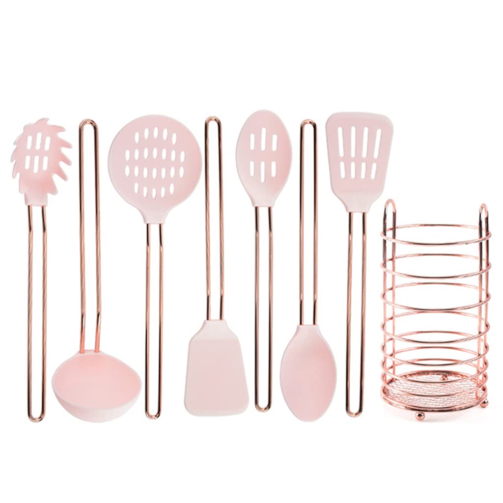 MALSSE Non-stick Cooking Kitchen Utensils Spatula Set with Stainless Steel Handle Kitchen Gadgets Tools Sets Silicone Utensils