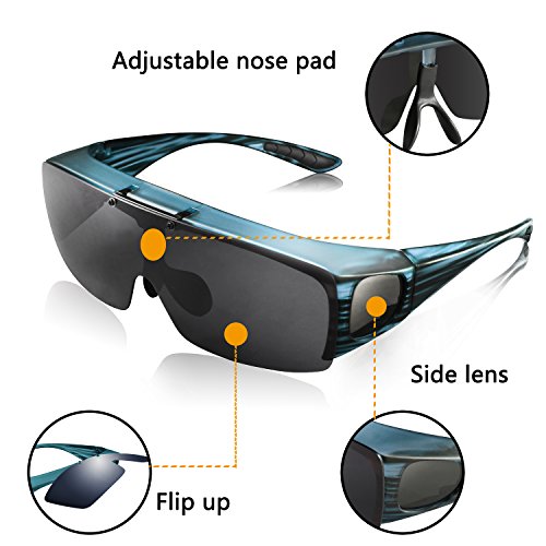 Br'Guras Fit Over Polarized Sunglasses Flip Up Lens for Men and Women2