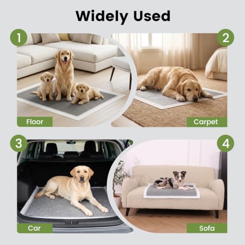 Image of Charcoal Dog Pads, XL 28 inchx34 inch, All Edge-Wrapped, Odor-Control Thick Pad