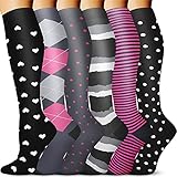 Copper Compression Socks for Women & Men Circulation (6 Pairs) 15-20 mmHg is Best for Athletics,...