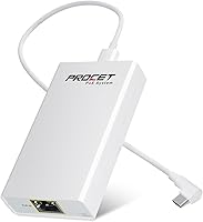 Vista 1 de Convertidor Gigabit PoE a USB C para teléfono inteligente/tableta, adaptador USB-C a Ethernet con carga de 23 W, alimentación y datos 2 en 1 puerto