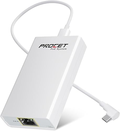 Convertidor Gigabit PoE a USB C para teléfono inteligente/tableta, adaptador USB-C a Ethernet con carga de 23 W, alimentación y datos 2 en 1 puerto