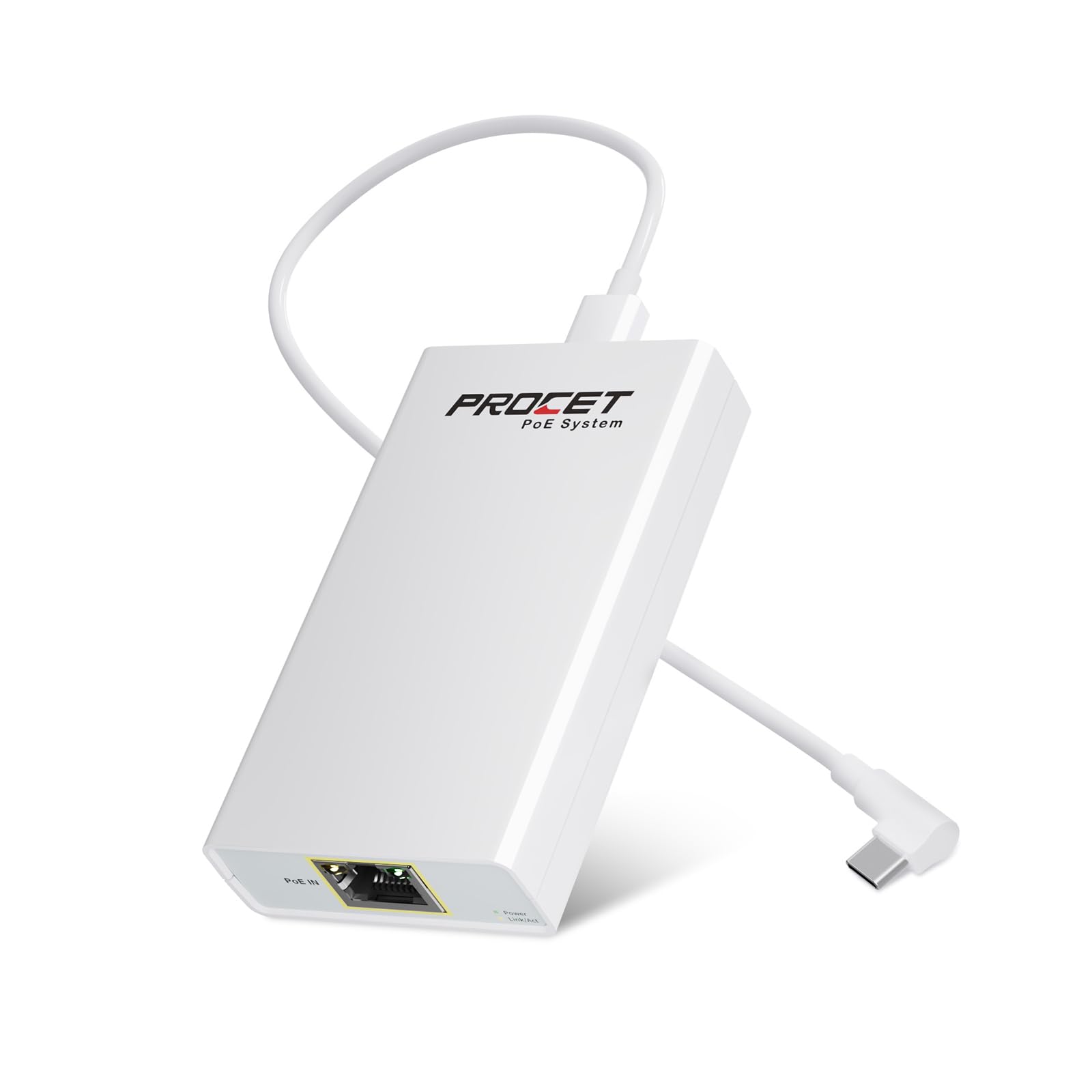 Gigabit PoE to USB C Converter for Smart Phone/Tablet, USB-C to Ethernet Adapter with 23W Charging, Power & Data 2-in-1 RJ45 Port to Type-C Adapter,