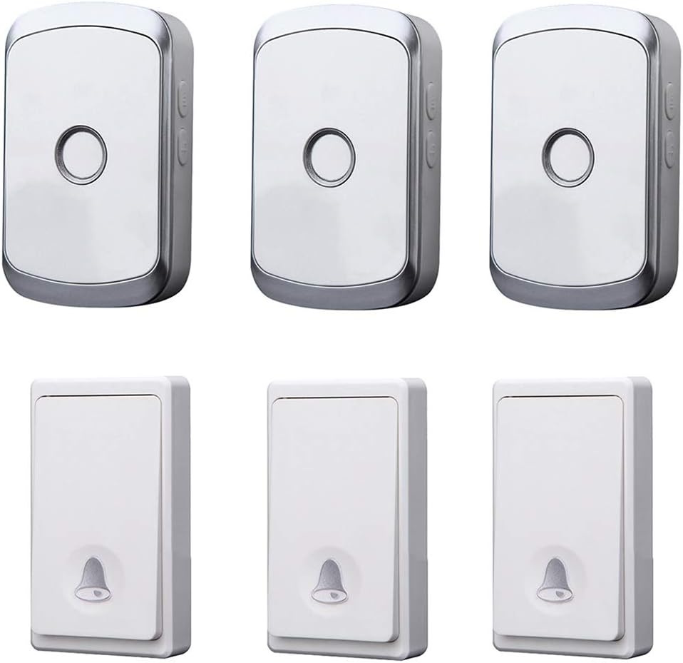 Wireless Doorbell Waterproof, Intelligent Flashing Reminder / 4 Volume Levels / 36 Music Melody Wireless Remote Control Self-Powered Doorbell, 200M Transmission Distance,Gold,Gold