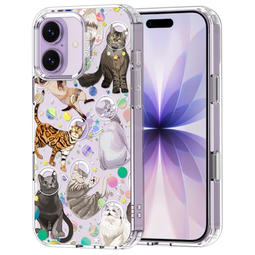 MOSNOVO for iPhone 17 Case | Military Grade 6.6ft Drop Tested | Camera Control | Clear with Space Cat Design by MOSNOVO - Used condition - US$10.09