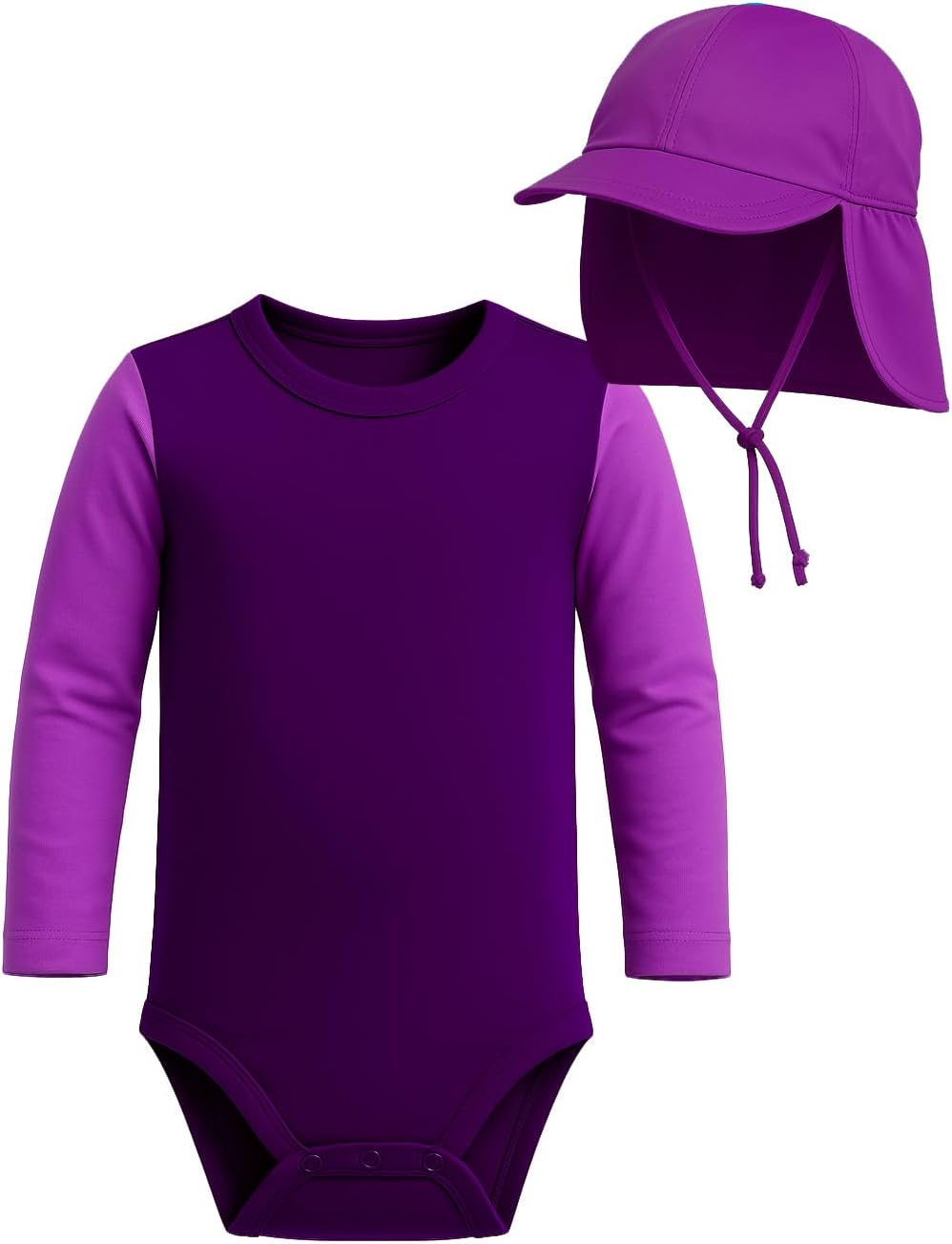 Body Manga Longa + Boné Proteção Solar UV 50+ Bebê Banho Piscina Praia Verão