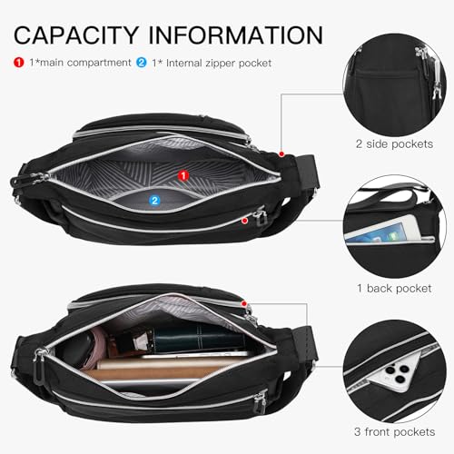 Crossbody Bags for Women Nylon Waterproof Shoulder Purse Messenger Bag Ladies Multiple Pockets Bag for Travel3
