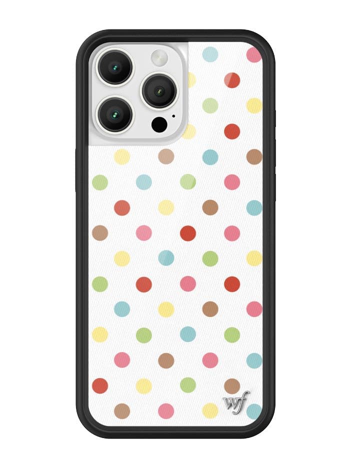 Image of Wildflower Cases - Compatible with iPhone 16 Pro Max | Protective Black Bumper, 6.5ft Drop Test Certified, Women Owned Small Business | New Year Aesthetic Rainbow Birthday | Polka Dot - Confetti