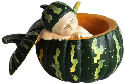 Top Collection Miniature Fairy Garden and Terrarium Sleeping Fairy Baby in Green Gourd Statue