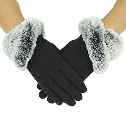 Preisvergleich Produktbild Yingniao Damen Super Weiche Warm Thermische Handschuhe Winter Schwarz