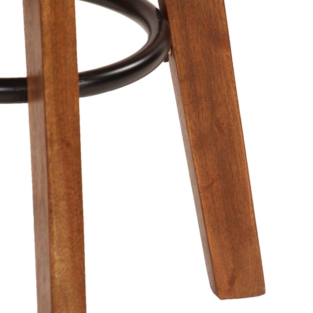 Homgoday Taburetes de bar de 2 piezas de piel auténtica y madera maciza de acacia, silla de oficina, silla de oficina, silla de escritorio para dormitorio o salón