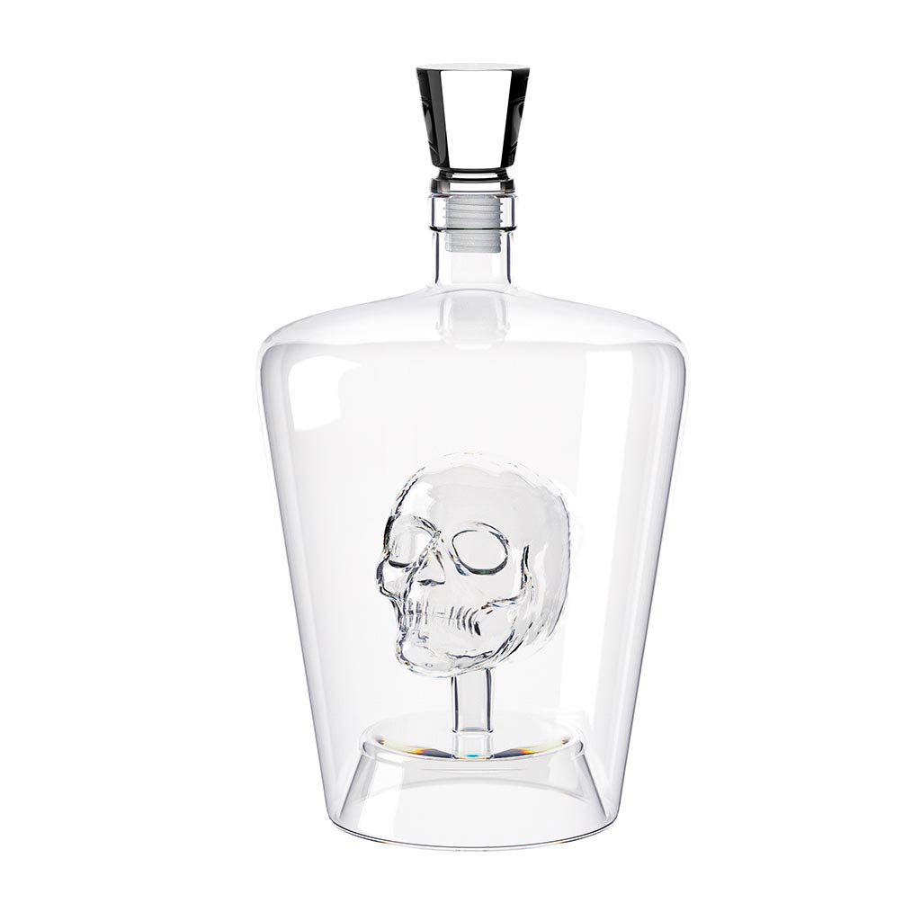Balvi - décanteur à Whisky Poison. Bouteille à Liqueur d'1 Litre. Contient Une tête de Mort à l'intér