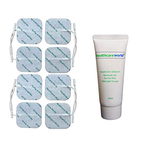 8 High Quality Square Tens Pads And Tens Electrode Gel by Healthcare World