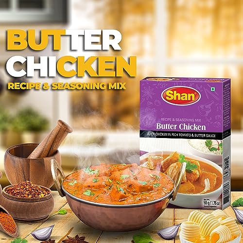 Shan Butter Chicken Seasoning Mix (50g) Spice Packets for Chicken