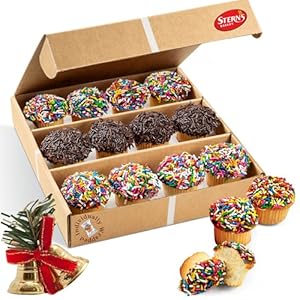 Gourmet Cookie Gift Box | 12 Individually Wrapped Sprinkle Cupcakes | Valentine Cookie Basket | Christmas, New Year’s & Birthdays | Men, Women & Kids | Stern’s Bakery (Sprinkle Cupcake Gift Pack)