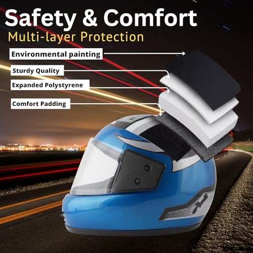 Image of Sage Square Audi Kimi Full Face Helmet | ISI Certified | Clear Visor | Ultra Comfort Inner Padding Extra Comfort & Stylish
