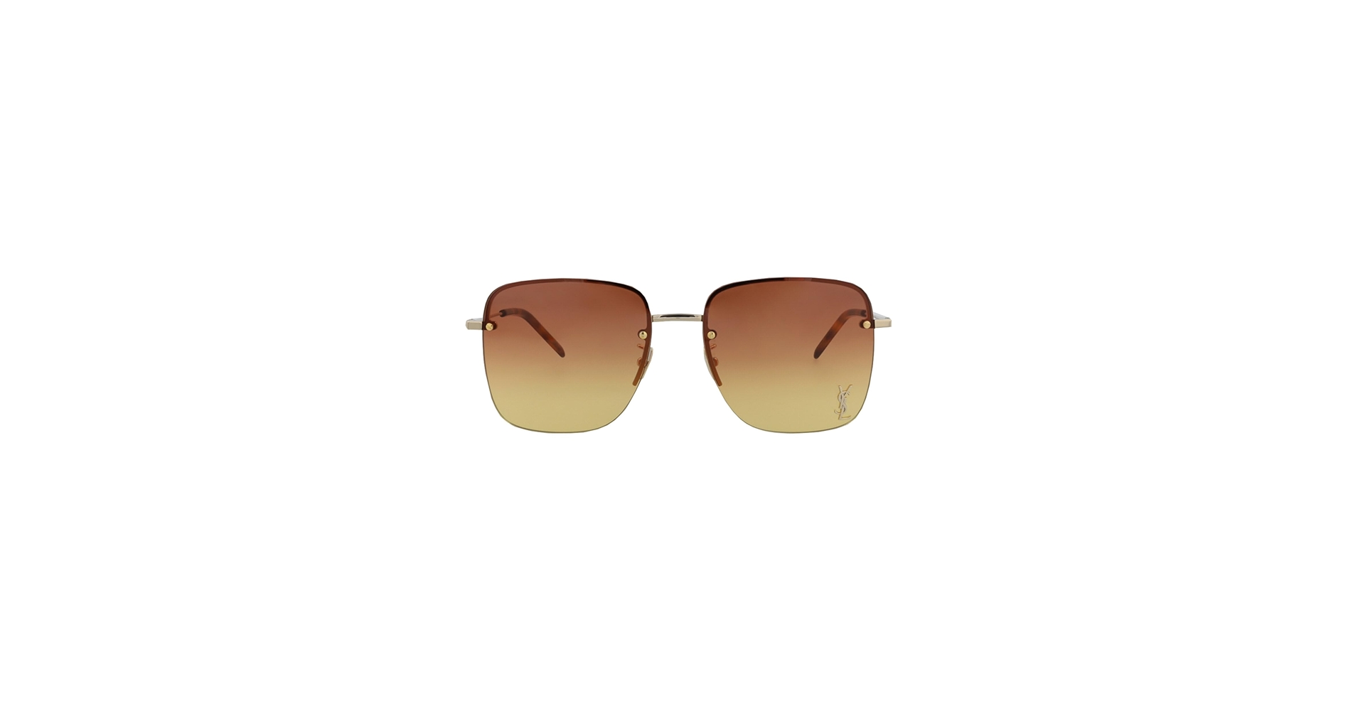 SAINT LAURENT Women's Square Metal Sunglasses, Gold Gold
