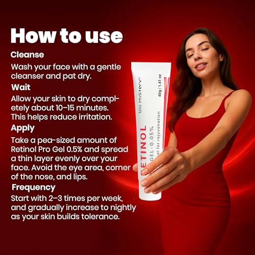 Image of Retinol Pro Gel 0.05 Vitamin A for Fine Lines, Sun Spots, Anti-Aging (40 Gram / 1.41 Oz)