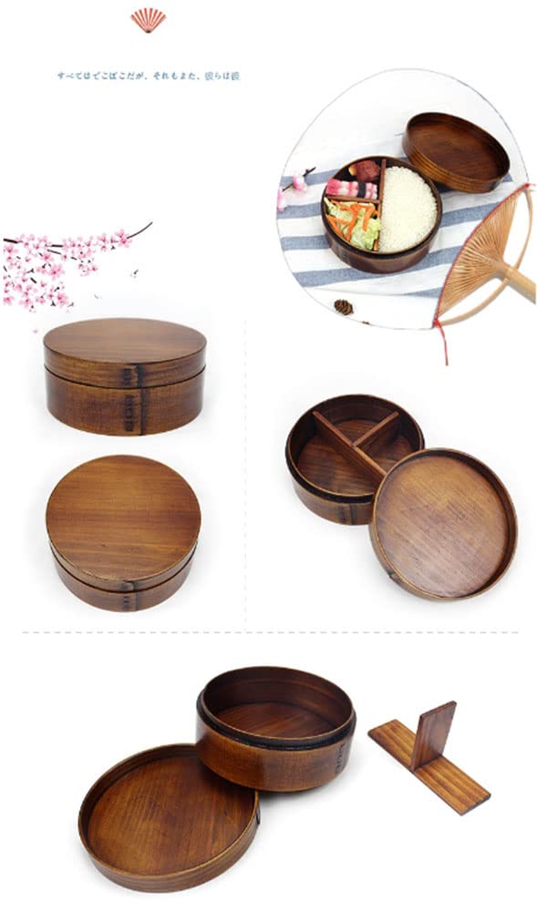 Boîte à bento traditionnelle de style japonais en bois naturel, boîte à déjeuner, boîte à fruits, sandwich, boîte à sushi pour voyage, école, camping A07
