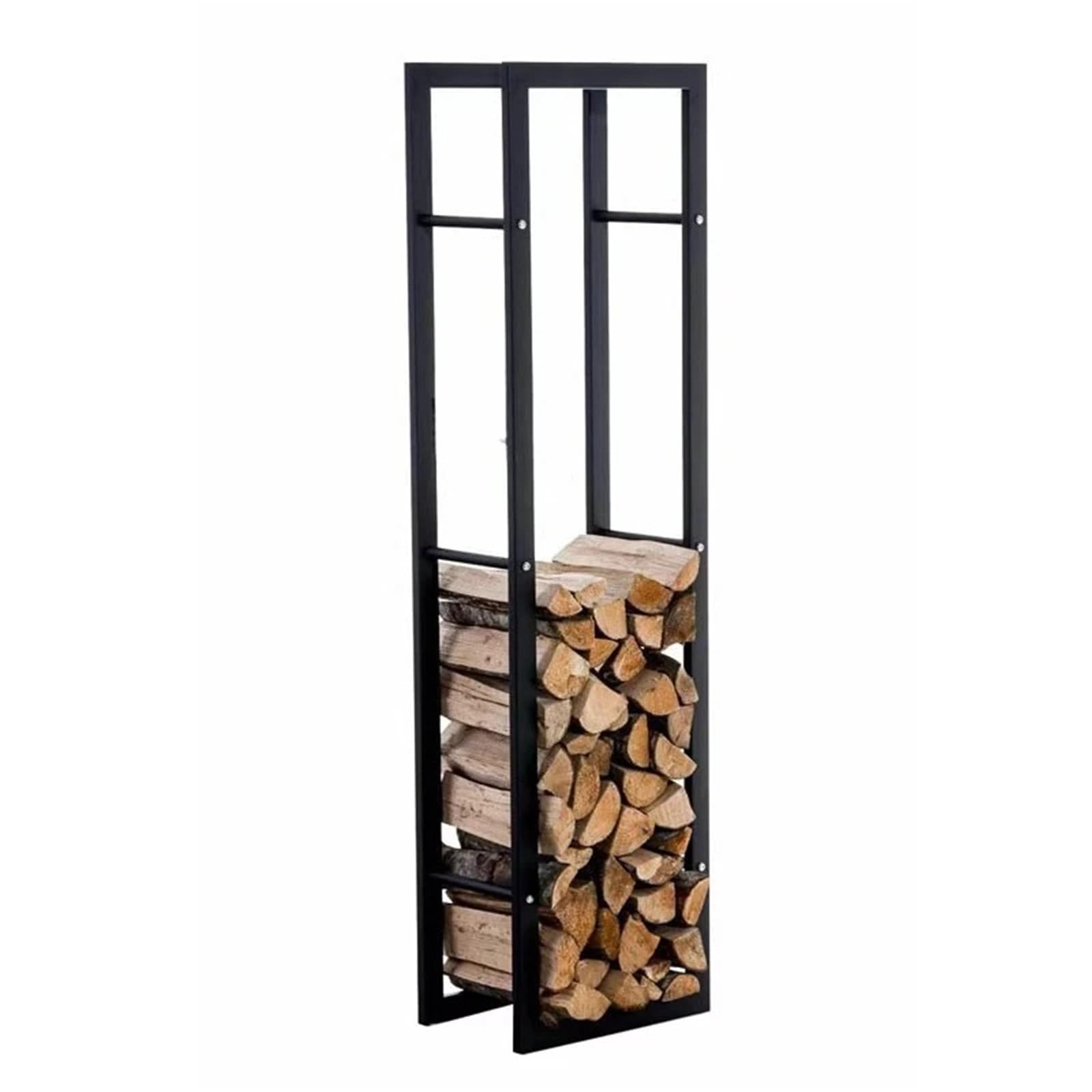 Rack per Legna da Ardere Scaffale for legna da ardere in metallo for interni ed esterni, in acciaio nero